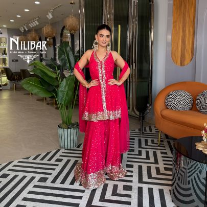 Avipreet Bindra In Our Pink Silk Peplum Suit Set