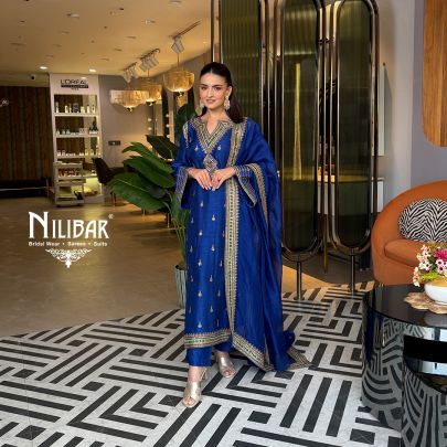 Avipreet Bindra In Our Blue Silk Pant Suit Set