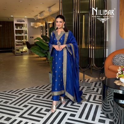 Avipreet Bindra In Our Blue Silk Pant Suit Set
