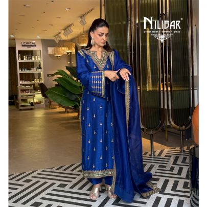 Avipreet Bindra In Our Blue Silk Pant Suit Set