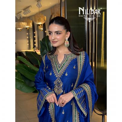 Avipreet Bindra In Our Blue Silk Pant Suit Set
