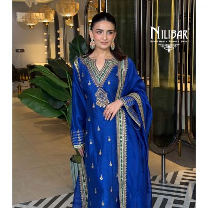 Avipreet Bindra In Our Blue Silk Pant Suit Set