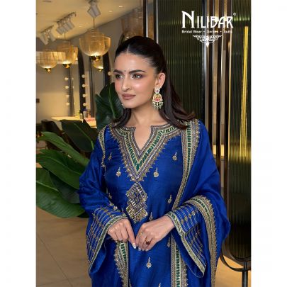 Avipreet Bindra In Our Blue Silk Pant Suit Set