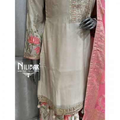 Ivory Lamé Silk Flared Palazzo Set