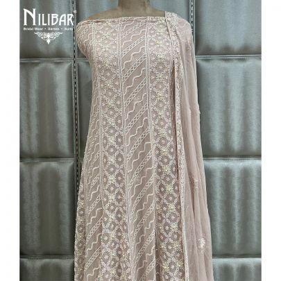 Sage Green Georgette Semi-Stitched Anarkali Suit