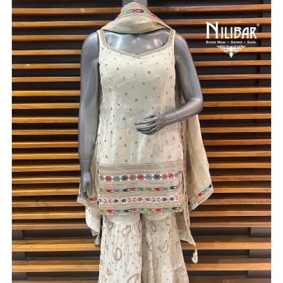 Off White Georgette Garara Suit