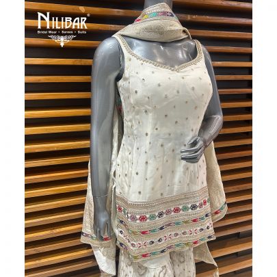 Off White Georgette Garara Suit