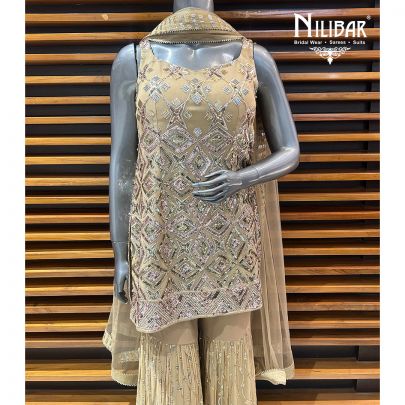 Beige Georgette Garara Suit