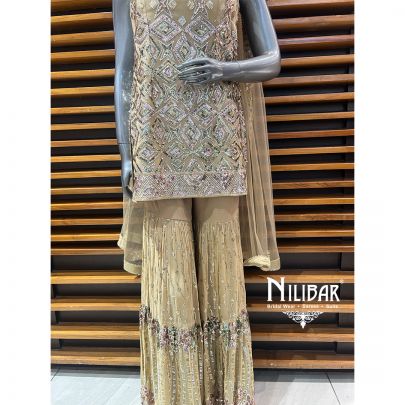 Beige Georgette Garara Suit