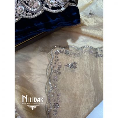 Royal Blue Velvet Unstitched Suit