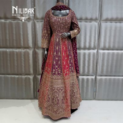 Purple Georgette Beautifully Embellished Anarkali Suit