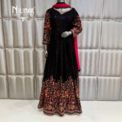Black Georgette Beautifully Embellished Anarkali Suit