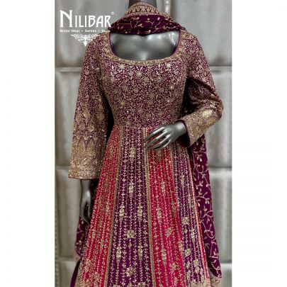 Purple Georgette Beautifully Embellished Anarkali Suit
