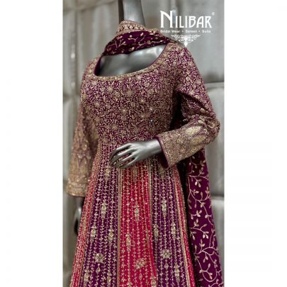 Purple Georgette Beautifully Embellished Anarkali Suit