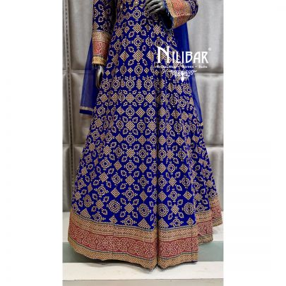 Royal Blue Georgette Beautifully Embellished Anarkali Suit