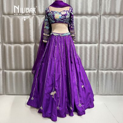 Purple Silk Casual Lehenga