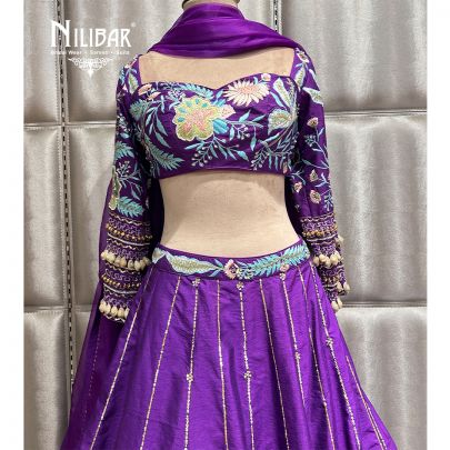 Purple Silk Casual Lehenga