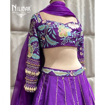 Purple Silk Casual Lehenga