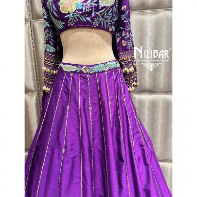 Purple Silk Casual Lehenga