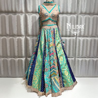 Multicolor Silk Casual Lehenga