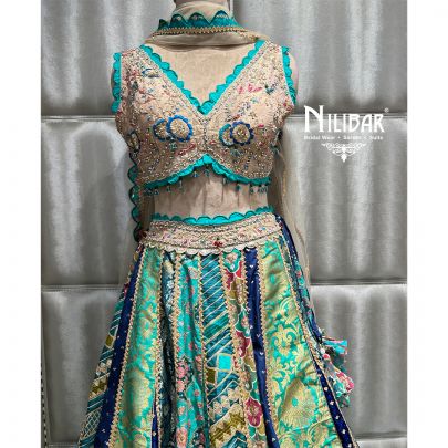 Multicolor Silk Casual Lehenga