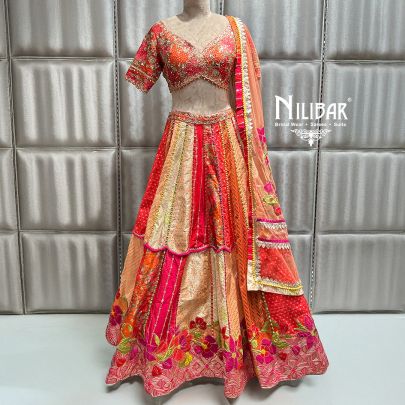 Multicolor Silk Casual Lehenga