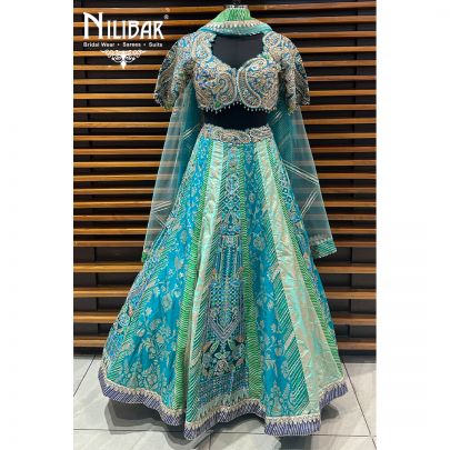 Blue Silk Lehenga