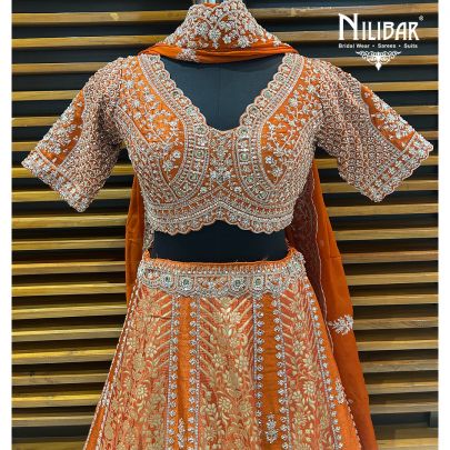 Orange Silk Lehenga