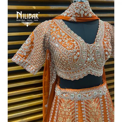Orange Silk Lehenga