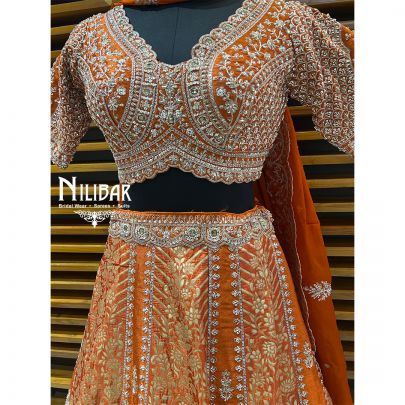 Orange Silk Lehenga