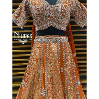 Orange Silk Lehenga