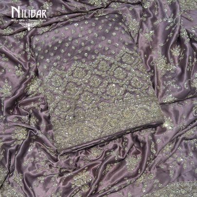 Mauve Satin Unstitched Suit