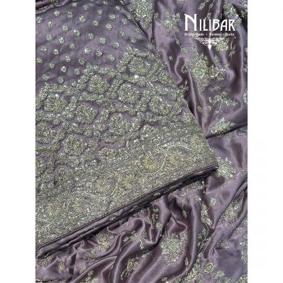 Mauve Satin Unstitched Suit