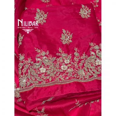 Red Organza Unstitched Suit