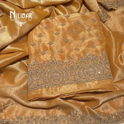 Yellow Lamé Silk Unstitched Suit