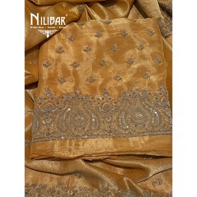 Yellow Lamé Silk Unstitched Suit