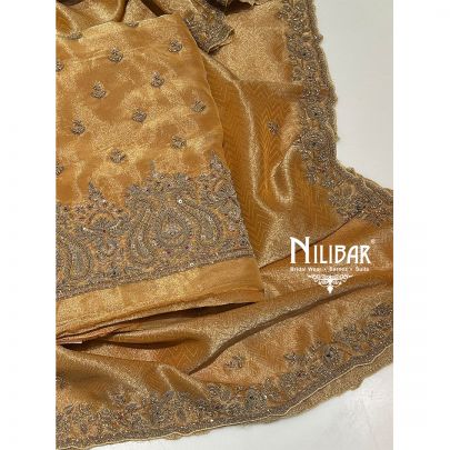 Yellow Lamé Silk Unstitched Suit