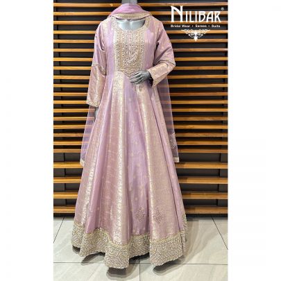 Lilac Silk Anarkali Suit