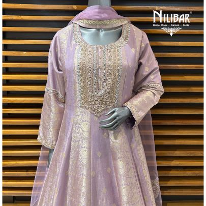 Lilac Silk Anarkali Suit