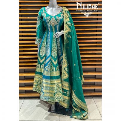 Peacock Silk Anarkali Suit