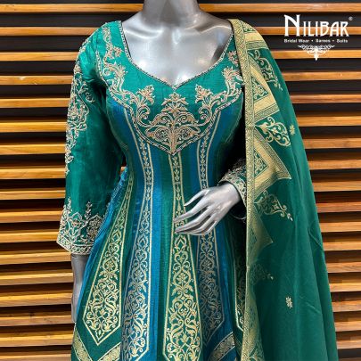 Peacock Silk Anarkali Suit