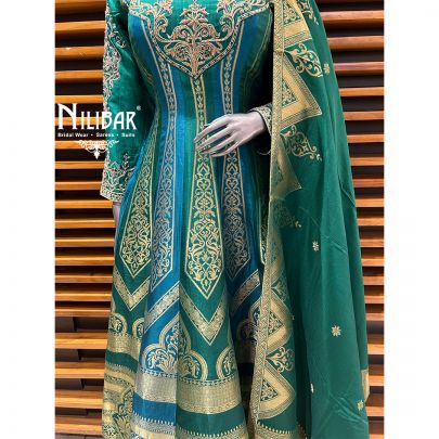 Peacock Silk Anarkali Suit