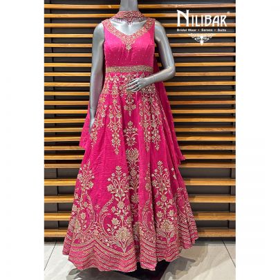 Pink Organza Anarkali Suit