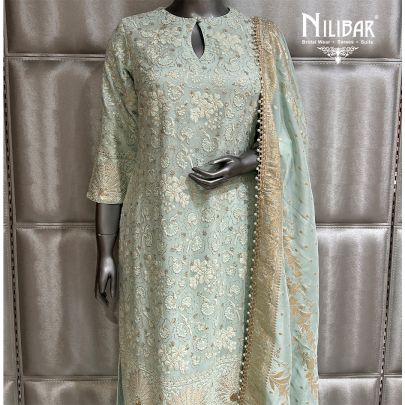 Pistachio Green Georgette Top & Silk Pant