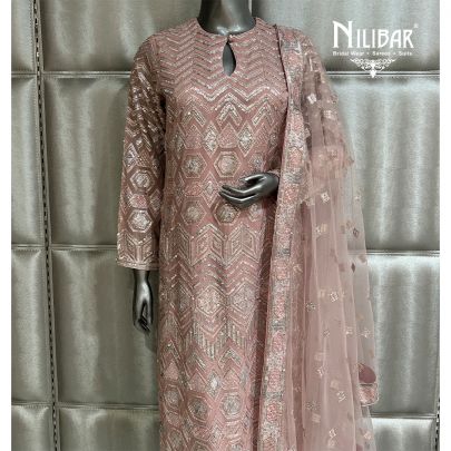 Onion Pink Georgette Top & Silk Pant