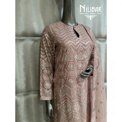 Onion Pink Georgette Top & Silk Pant