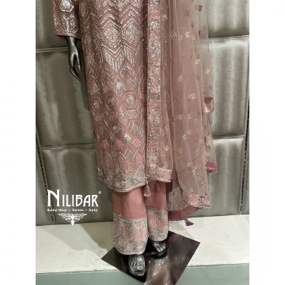 Onion Pink Georgette Top & Silk Pant