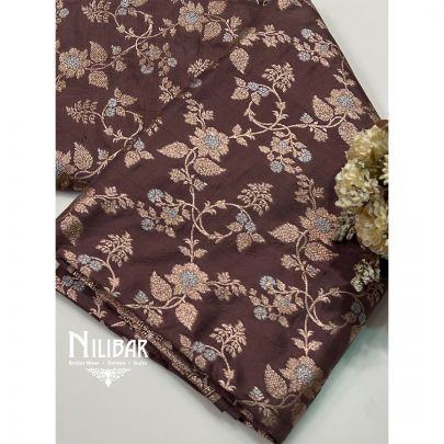 Eggplant Purple Banarasi Silk Saree