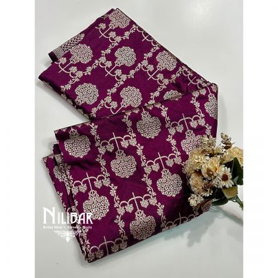 Jam Purple Banarasi Silk Saree