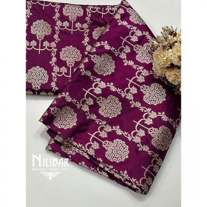 Jam Purple Banarasi Silk Saree